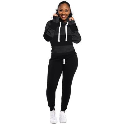 China Anti-wrinkle women's hoodies set for women tracker sportswear autumn pullover women oversized hoodie set for sale