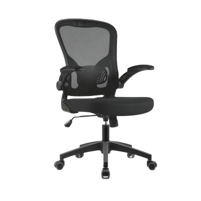 China Hot Selling Adjustable Ergonomic Flip-up Arms Mid-Back Full Mesh Chair Black Executive Sillas For Meeting for sale