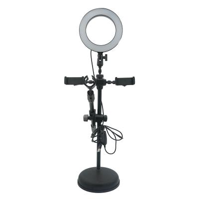 China Photogrphy Wheat Single Double Desk 16 Lamp Bracket Movable Ring Light Stand for sale