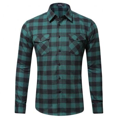 China 2022 autumn best-selling cotton shirts men's plaid pilou best-selling 100% casual shirts long sleeve anti-pilling shirts for men for sale