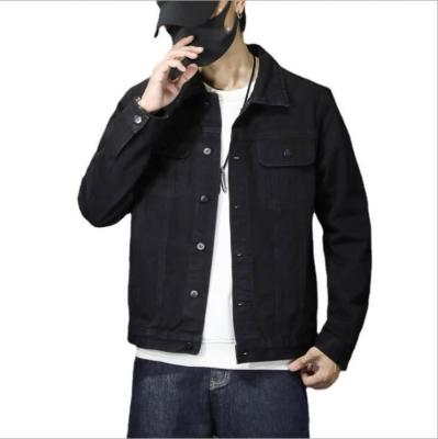 China QUICK DRY COPY fashion 2021 turn down collar black denim jackets for men new trend mens casual jeans jacket for sale