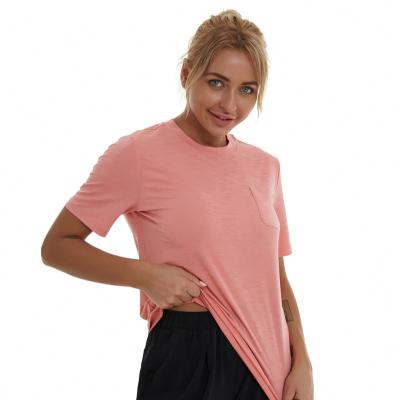 China 2021 Fashion COCOPY Pink Quick Dry Fitness Workout T-shirt Running T-shirt Women's Breathable Activewear for sale