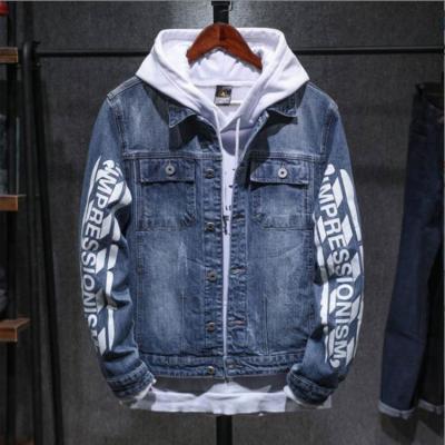 China New Autumn Winter Printed Denim Jackets fashionable QUICK DRY for men fashion casual men's jackets and coats 2021 for sale