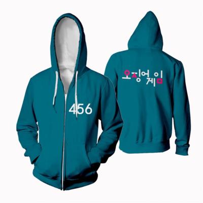 China Anti-wrinkle Lowest Price Squid Game Printed Men's Hoodies Sweatshirts Men's Hoodies Zipper Sweatshirt Wholesale for sale