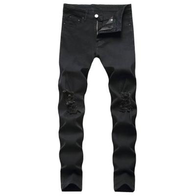 China Casual Solid Color Viable Hot Selling Fashion Plus Size Ripped Jeans Men Slim Fit Mens Jeans for sale