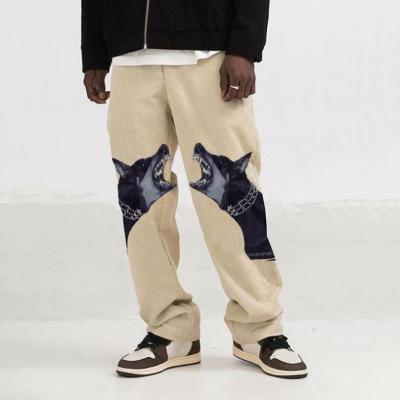 China 2021 Fashionable Anti-wrinkle Printed Casual Pants Men Autumn Casual Plus Size Trouser Pants Loose Fit Men Pants for sale