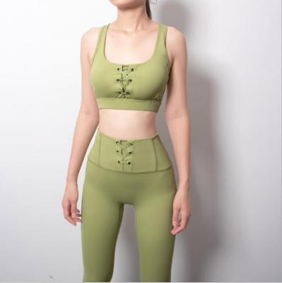 China COCOPY Breathable Shape 2021 Solid Color Bandge Women Set Fitness Two Piece Women's Set Yoga Activewear for sale