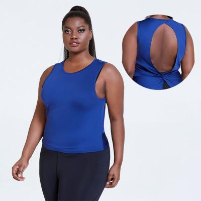 China Wholesale Breathable Plus Size Women Athletic Breathable Sports Wear Fitness Clothing Yoga Backless Tank Top for sale