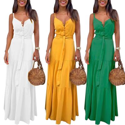 China Long Fashion 2020 Women's Breathable V-Neck Casual Dress Holiday Bohemia Dress Summer Dress for sale