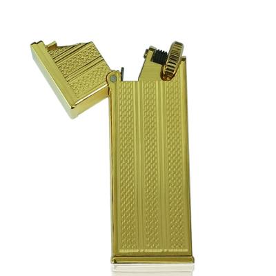 China Retro Calorie Minimalist Vintage Gold Kerosene Lighter Bevel Pure Copper Plated Collection for sale