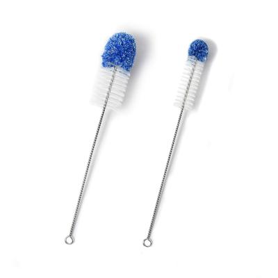 China Customized Viable Large Small Stainless Steel Long Handle Cotton Bottle Thin Brush Cleaners for sale