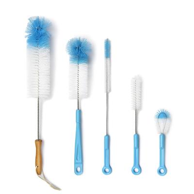 China 5Pcs/Set Viable Bamboo Bottle Nipple Baby Opp Cleaning Brush Baby Bottle Packing Reading Brush for sale