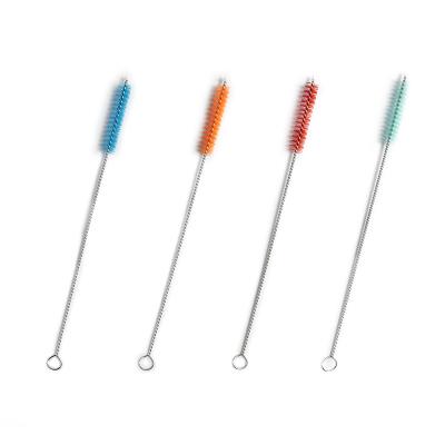 China Viable Factory Color Straw Cleaner Brush Cleaning Straw Direct Steel Brush for sale