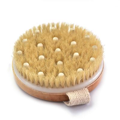 China Hot Sustainable Amazon Turned Wooden Bath Massage Brush To Exfoliate Dry Skin Exfoliating To Lift To Scrub Skin for sale