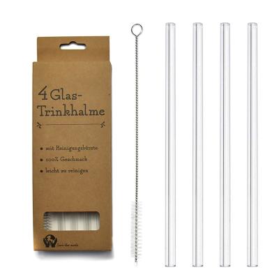 China Disposable Maker Custom Made Coffee Bent Reusable Glass Drinking Straw Straight for sale