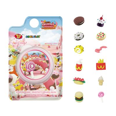 China Delicous Foods--12 Different Items Cool Yongjun Clay Sets Color Dough Modeling Air Playdough Toys Plasticine Light Magic Super Clay for sale