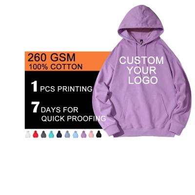 China Anti-wrinkle XINQI OEM/ODM custom plus size men's hoodies and sweatshirts 260 GSM cotton oversized long sleeve 100% terry hoodies unisex large for sale