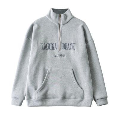 China custom simier hoodie dress Anti-wrinkle zipper embroidery long hoodie sleeve for sale