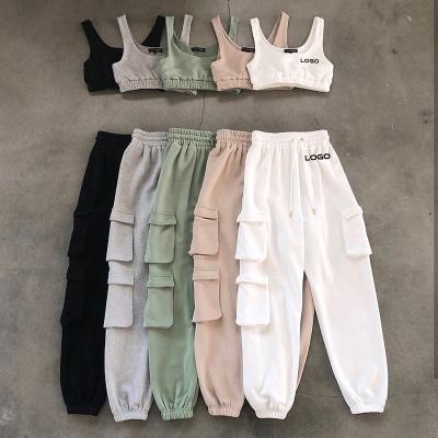 China 2021 new Anti-wrinkle sports wear women tracksuit customized sports wear women fashion woman vest sport wear suit for sale