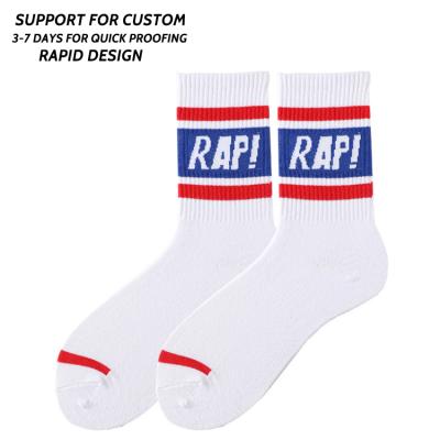 China Wholesale Good Quality Fashion Men's Custom Knitted Sporty Women Sports Socks Black For Unisex for sale