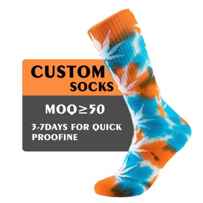 China XINQI OEM/ODM weed cotton link dye sports socks meia 176N maple free size unisex leaf wholesale unisex quick dry sports socks for sale