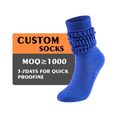 China XINQI OEM/ODM fashion socks 144N polyester knee high socks QUICK DRY wholesale women loose bubble slouch socks for sale