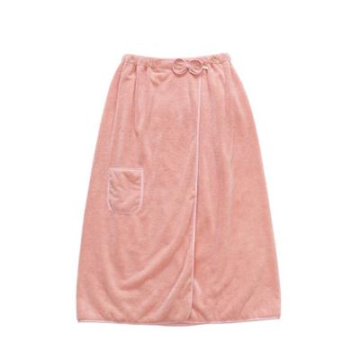 China Factory Sustainable 140*70 Custom Made Drying Good Water Absorption Extra Absorbent Coral Velvet Towel Bath Skirt for sale