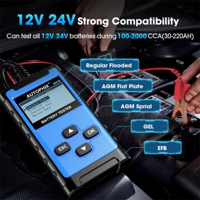 China AUTOPHIX BAS100 12V 24V Universal Vehicle Car Battery Analyzer Automotive Tester for sale