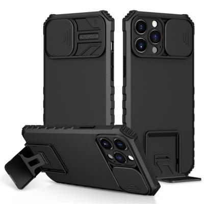 China Shockproof for iphone14 pro max mobile phone case with three-dimensional mobile phone case anti-drop bracket cover device for sale