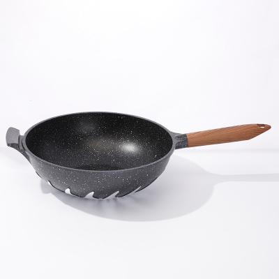 China Single Hot Starry Non-oily Smoke Starry Smoke Non-stick Wok Household Kitchenware Sky Sale Non-stick Wok for sale