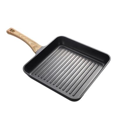 China High Quality Minimalist Aluminum Alloy Frying Pan Steak Black Non-stick Pan for sale