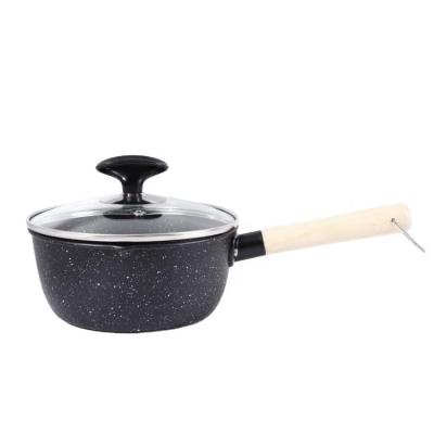 China Sustainable High Quality Wooden Handle Japanese Style Non Stick Mini Milk Cooking Pot for sale