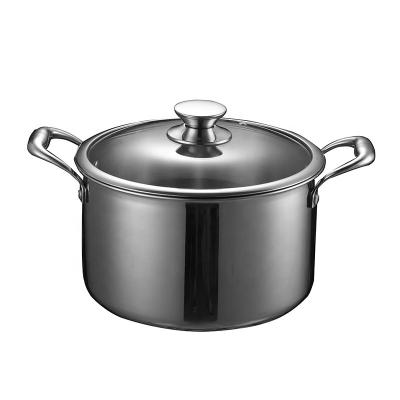 China 24cm Three-Layer Stainless Steel Soup Pot Cookware Sustainable Preferred Universal Kitchenware for sale