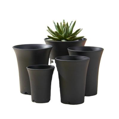 China Garden Decoration Heightened And Thickened Multi Specification Vientiane Basin High Height Basin Black Frosted Green Planter for sale