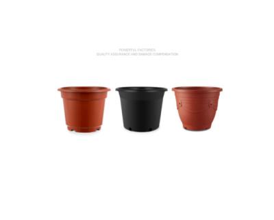 China Wholesale Red Plastic Flower Pot Flower Seedling Easy Plant Pot Large Thickened Black Nursery Planting Basin for sale