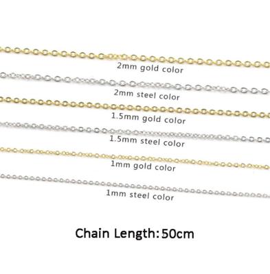 China Other Necklace 1/1.5/2mm Square Word Chain Stainless Steel Necklace Cable Chains Necklace45cm for sale