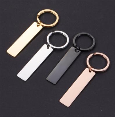 China Stainless Steel Key Chain Long Hanging DIY Laser Shiny Logo Decoration Tag Jewelry Small Pendant for sale