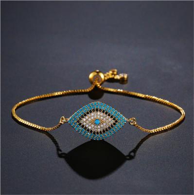 China Other Eye Creative Zircon Bracelet Personality Good Luck Female Copper Micro-inlaid Bracelet for sale