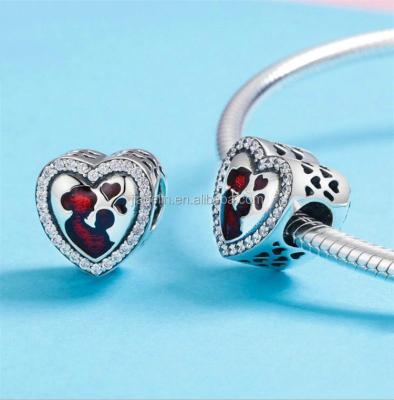 China European METAL METAL Mother's Day Gift Heart Love Mom Son Bracelet or PEND Charm 925 Sterling Silver Bead for sale