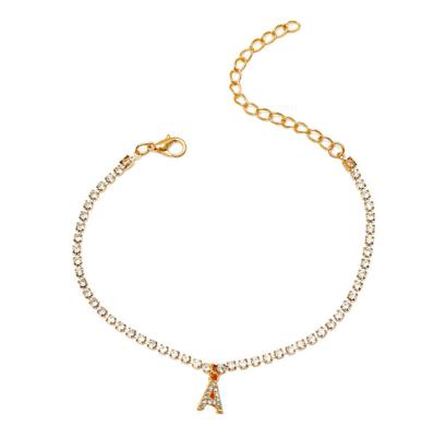 China FASHIONABLE Trend Gold Delicacy Layered Bracelets Foot Anklets Letter For Woman Initial Anklets for sale