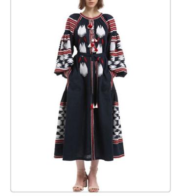 China Summer European tassel heavy industry temperament fashion anti-static stain 2022 new embroidery decorative and American linen dresses for sale