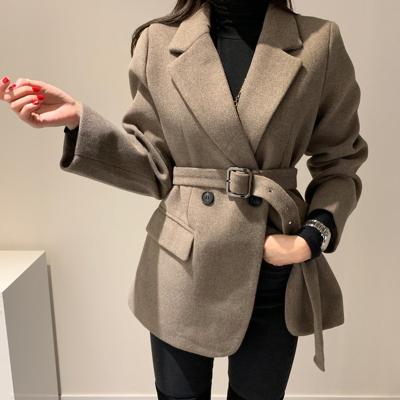 China 2022 New Women's Clothing Retro Suit Coat Woolen Women Anti-shrink Spring Collar Two Button Wholesale French Thin Long Sleeve Cardigan for sale