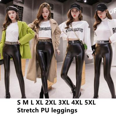 China Wholesale Cheap Price Anti-Static Best Of 2022 Winters Selling Fashionable High Elastic Waist Women'S Casual Black Print Skinny Leather Pants for sale