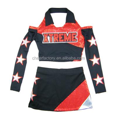 China Newest Unique Design Comfort Super Girl Customization Cheerleading Uniforms With High Quality Cheerleading Uniforms for sale