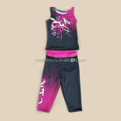 China high quality and best price sublimation cheerleading tank, sublimation leggings sublimation printing apparel for sale