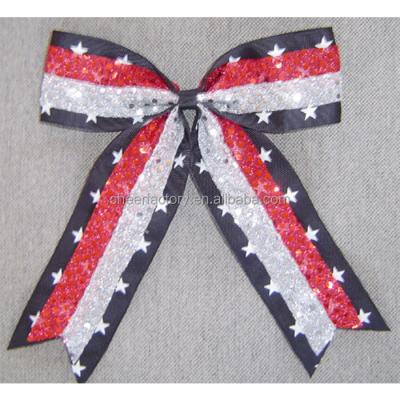 China New Colorful Cloth Women Hair Accessories Sport Team Cheerleading Hair Bows for sale