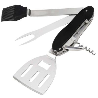 China Easily Cleaned Outdoor Cooking Multifunction 5 In 1 BBQ Multi Cooker Tool Kit Camping Tools Aluminum Handle for sale