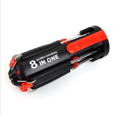 China 45# Carbon Steel +ABS 8 In 1 LED Magnetic Multi Screwdriver Sets With Torch Flashlight for sale