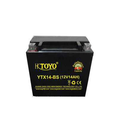 China ESG Maintenance Free For YTX14-BS Dry Starting And Energy Storage Cell Motorcycle Maintenance Free Battery for sale