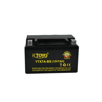 China Motorcycles ESG For Dry Starting And Energy Storage Cell Motorcycle Maintenance Free Battery YTX7A-BS for sale